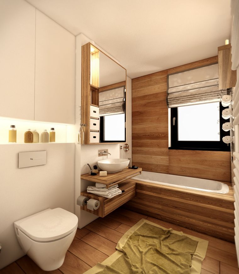 小さなバスルームのデザインのための現代的な壁パネルのアイデア