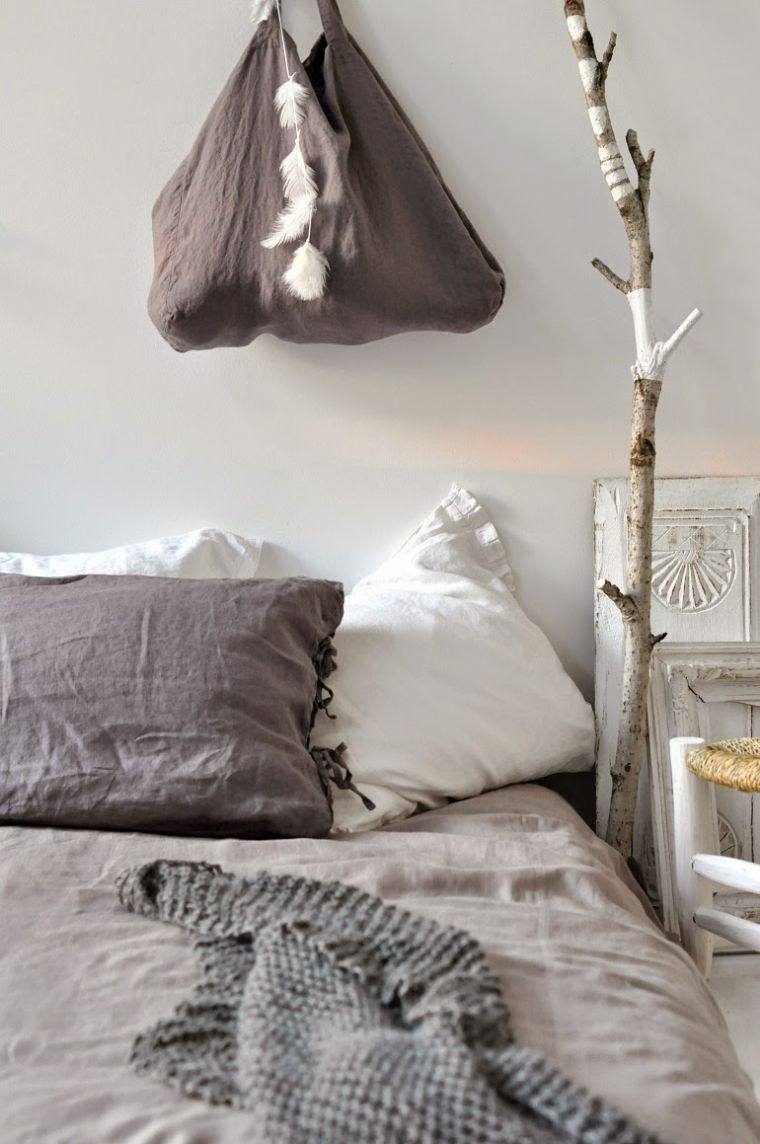 idee di decorazione fai da te design scandinavo camera da letto ramo di legno