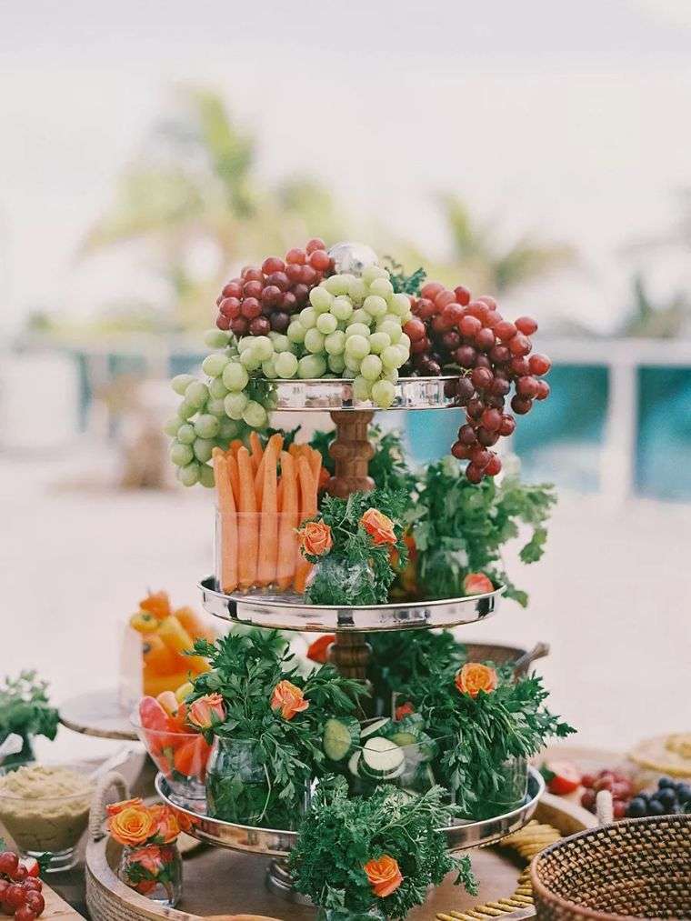 esküvői büfé-gyümölcsök-zöldségek-ötletbemutató