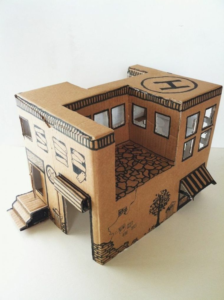 Kartonska kućica za djecu, uradi sam originalna ideja za dječju kuću