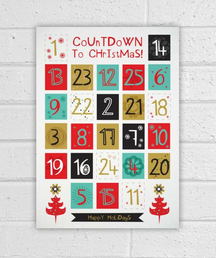 božićni kartonski adventski kalendar