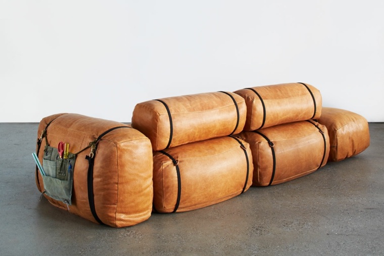 eredeti, modern design bőr moduláris kanapé