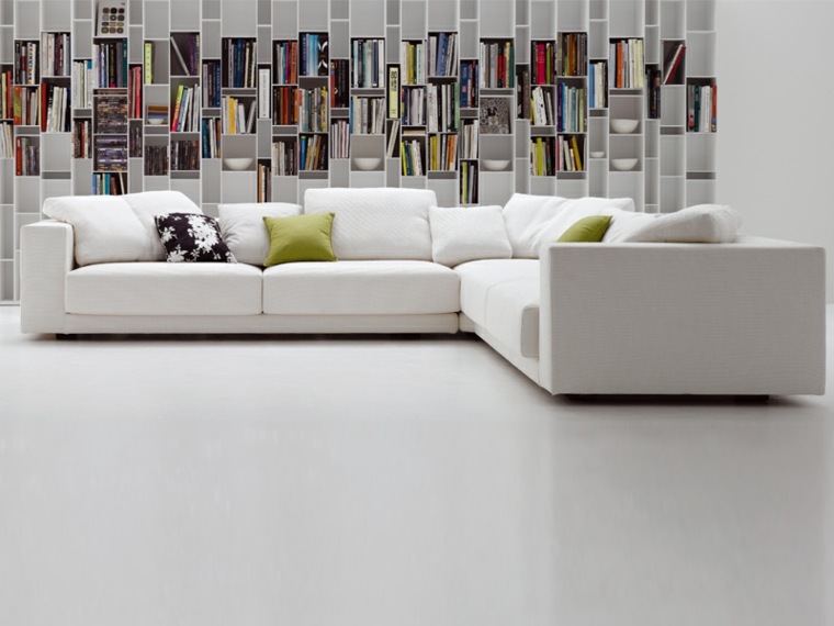 divano di design bianco componibile ad angolo componibile moderna libreria di stoccaggio