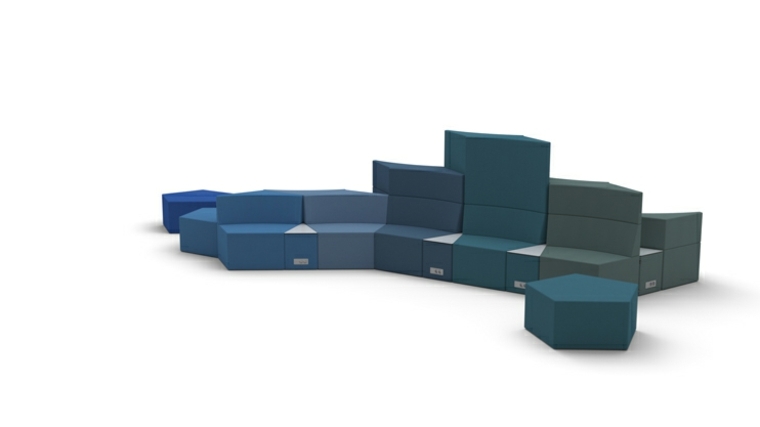 modern moduláris kék mohoni design kanapé modern design nappali
