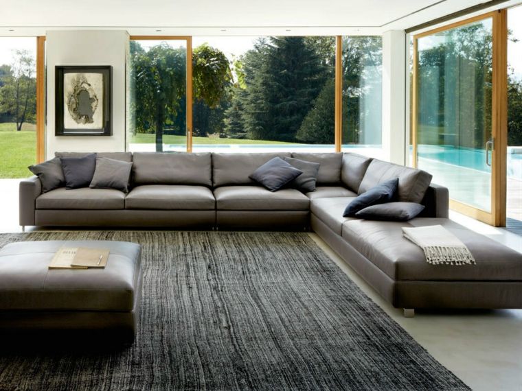 moduláris kanapék pelle frau olasz design nappali belső elrendezés szekcionált kanapé párnák