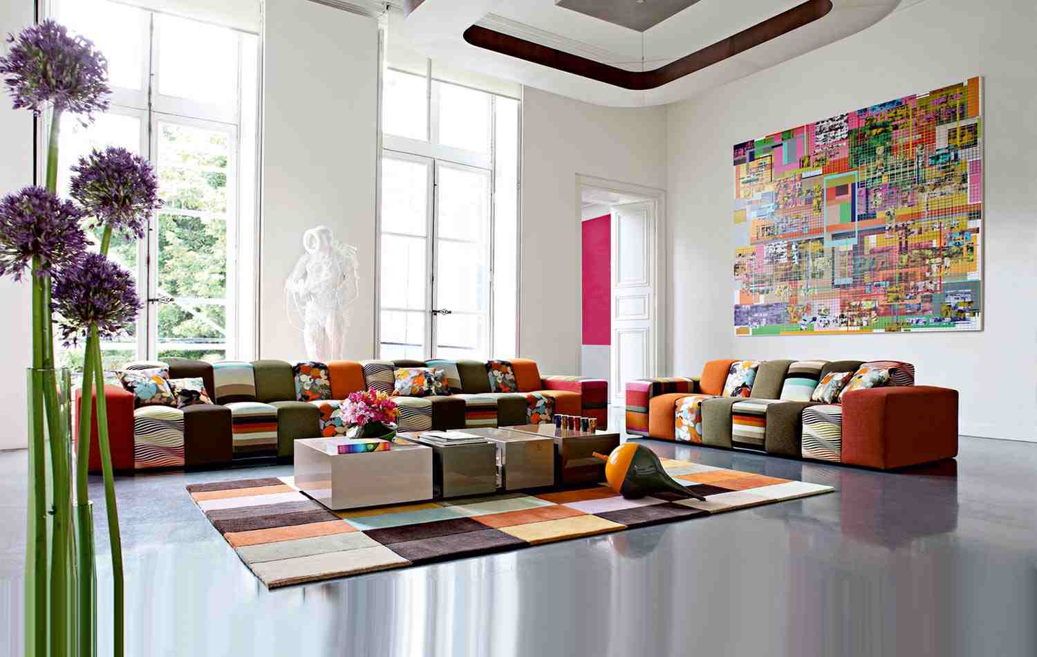 Šarena sofa moderan dizajn roche bobois kauč