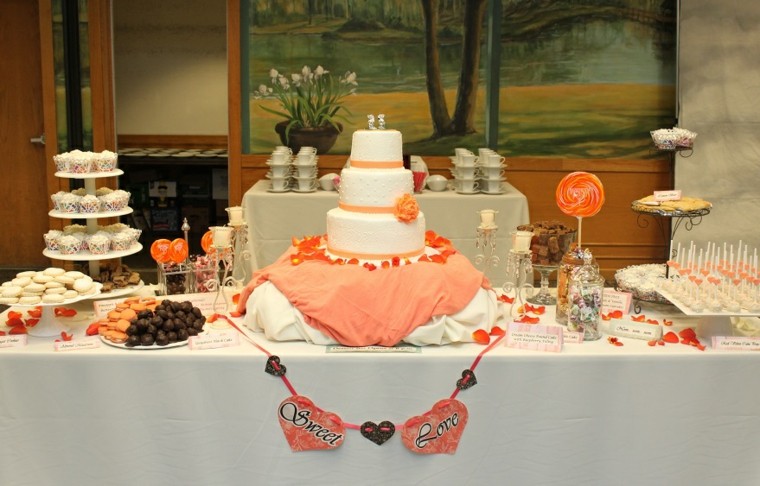 candy bar matrimonio bianco-arancio