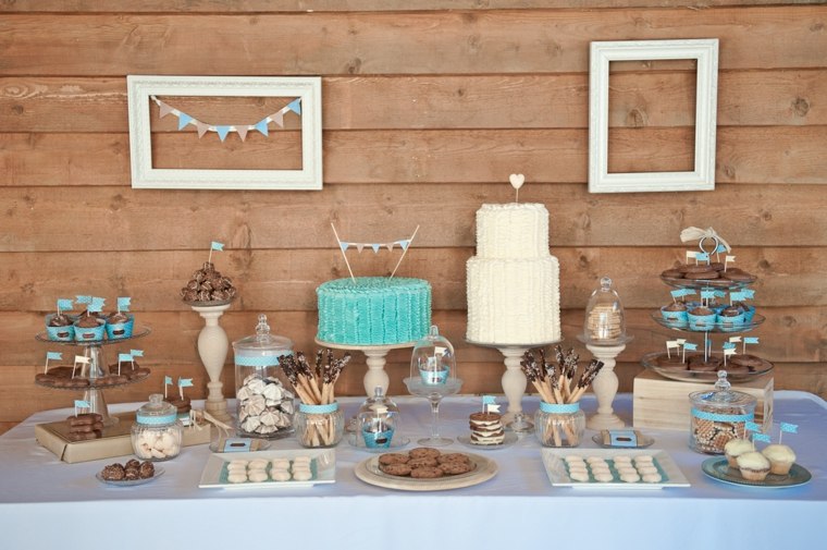 cukorka bár esküvői torták-cupcakes-cookie-fehér-türkizkék