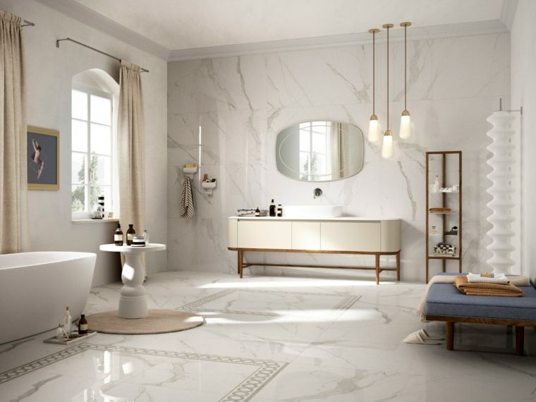 piastrelle-bagno-in-marmo-deco alla moda