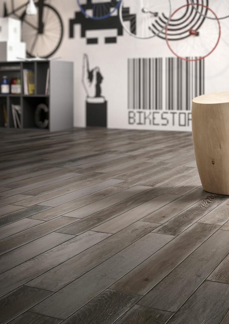 Marazzi medžio imitacijos plytelių modernaus dizaino svetainės grindų idėjos