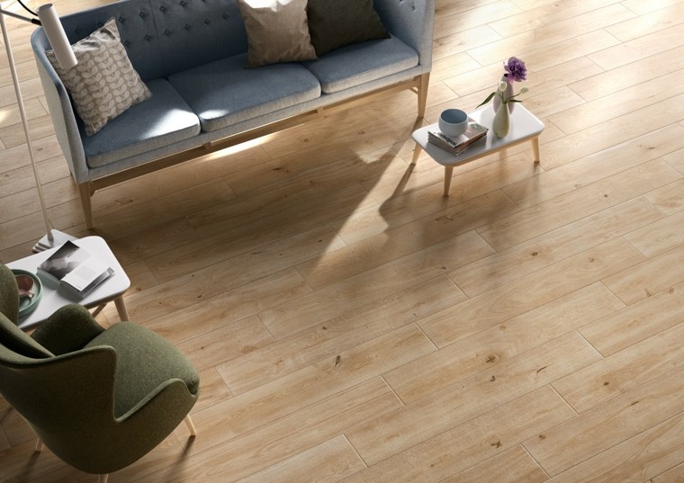 plytelių dizaino idėja gyvenamojo kambario grindų imitacijai iš medžio svetainės marazzi