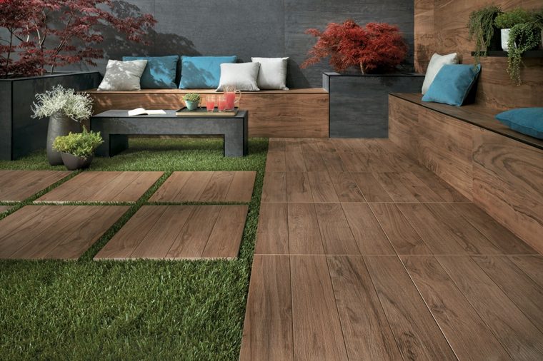 modernaus dizaino išorinės medinės grindų plytelės