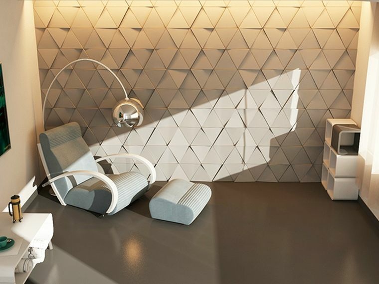 Idee per pareti effetto 3d piastrelle soggiorno
