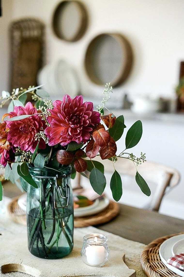 bouquet come decorazione da tavola