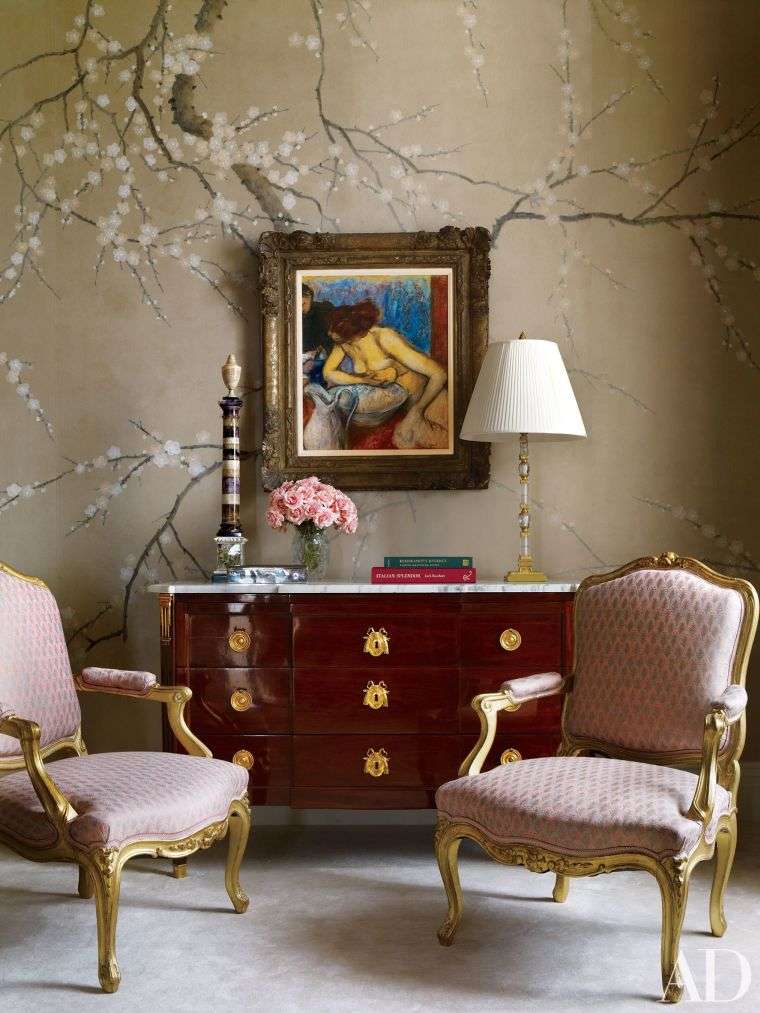 Barokinė fotelio komoda-medžio-deko-vintage