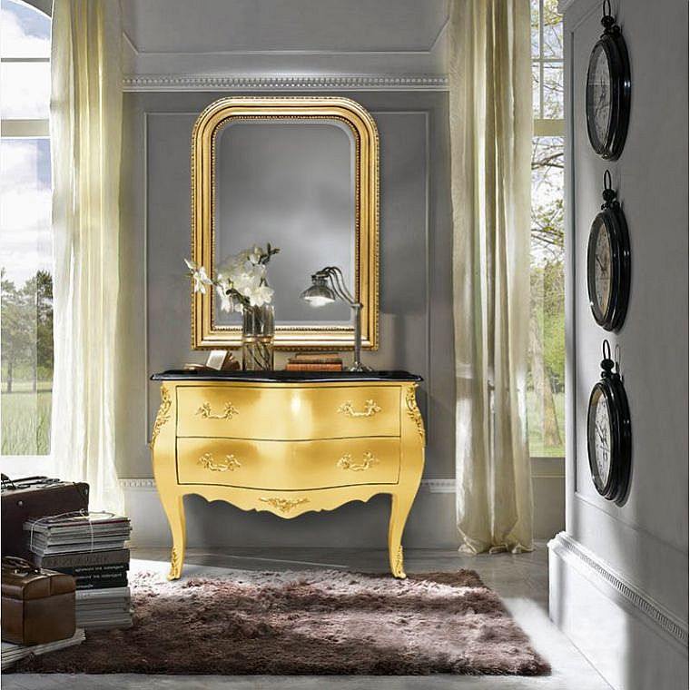 Baroko suknelė-auksinis veidrodis-idėja