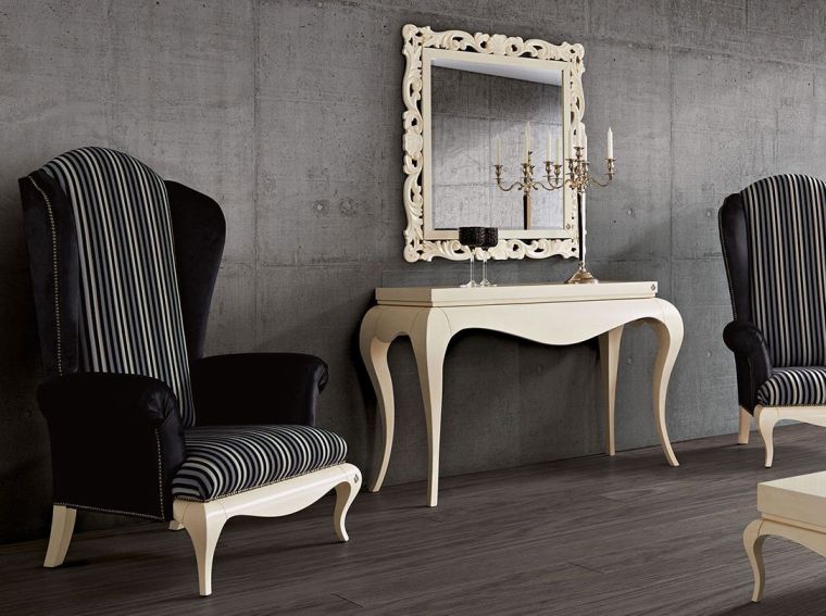 barokinis fotelio veidrodis-konsolė-modernus-deko