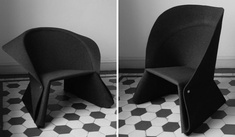 Sedia contemporanea in stile design nero bianco soggiorno