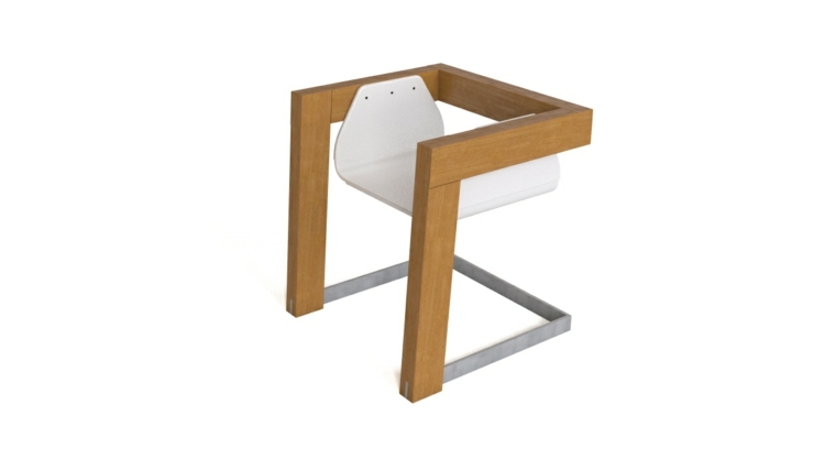 シックな鉄の白い革張りの木製の椅子