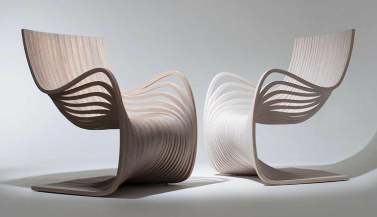 Sedia contemporanea in legno bianco stile soggiorno comfort
