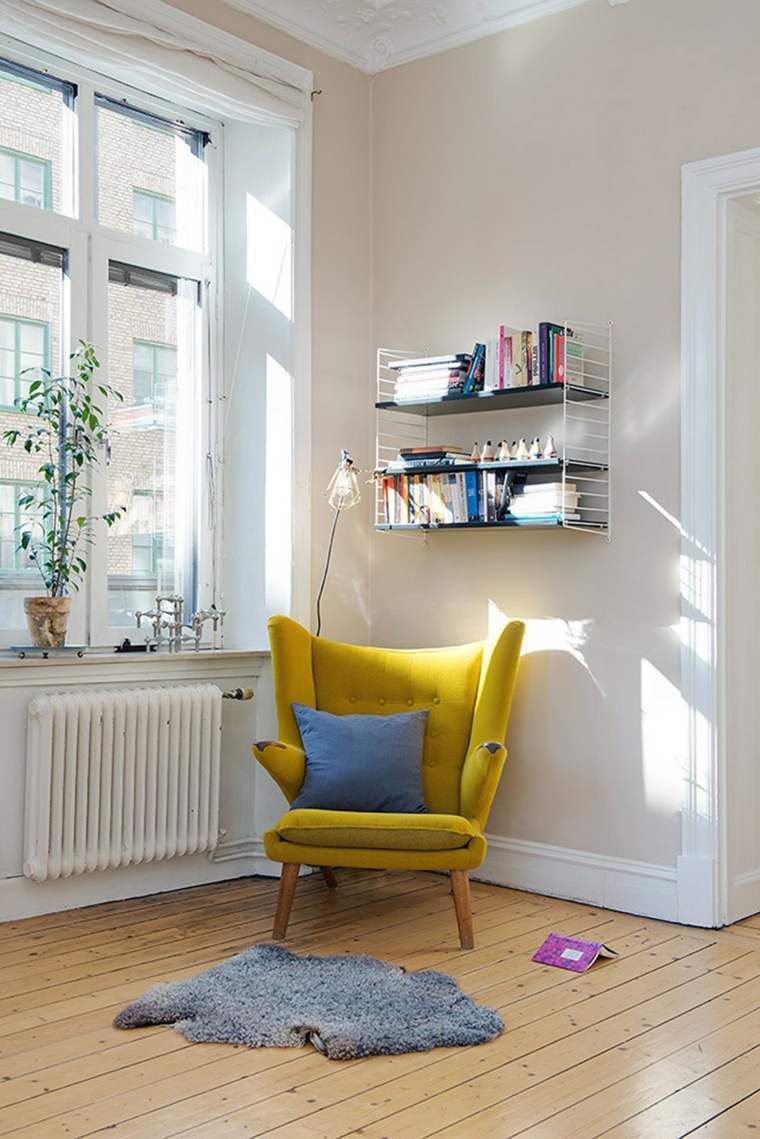 Skandinaviško fotelio interjero dizaino „capitonne“ baldai