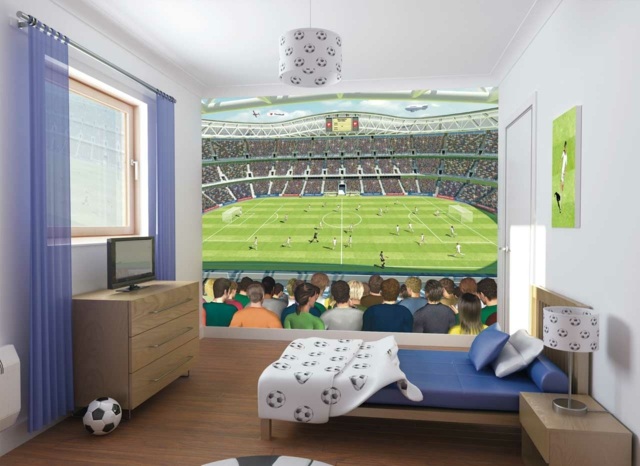 futbolo dizaino paauglių miegamasis