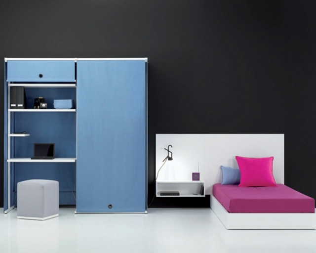 design della camera da letto per adolescenti rosa blu