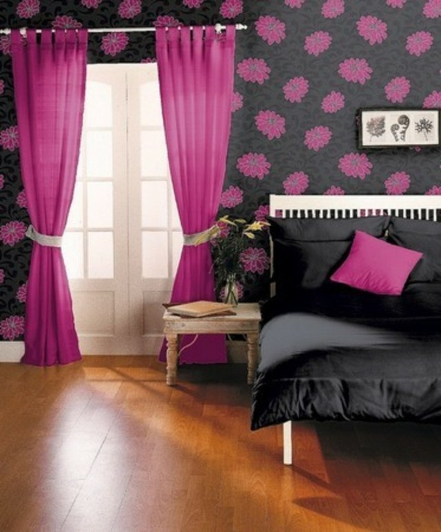 camera da letto viola nera per ragazza