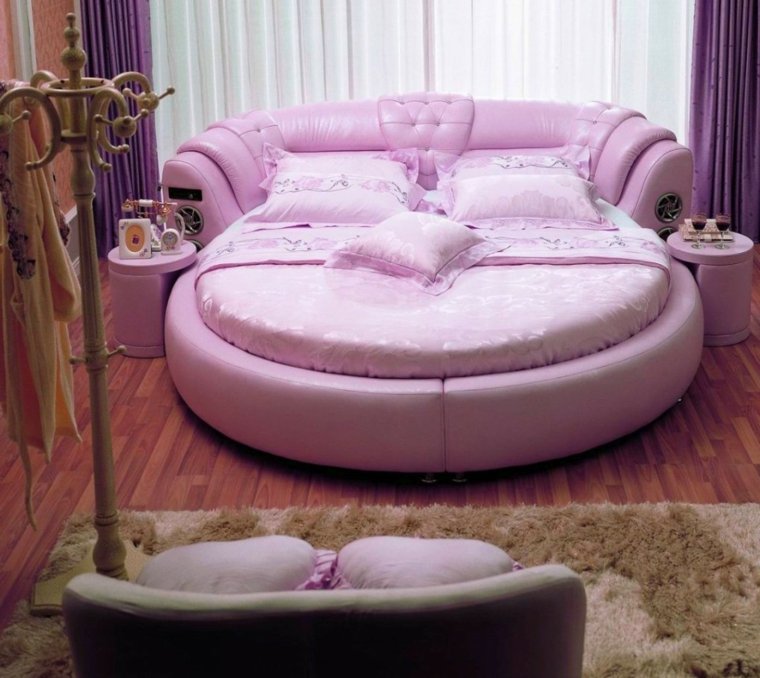 paauglių miegamojo dizaino apvali lova