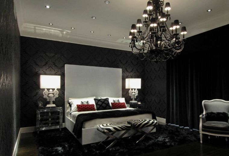 modernus tamsaus kambario dekoras