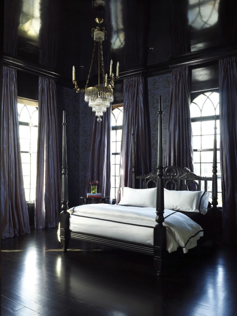 gotikinis miegamojo dizainas