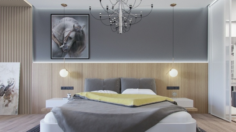 dekor spavaće sobe za odrasle luksuzni šik žuta boja sivi konj