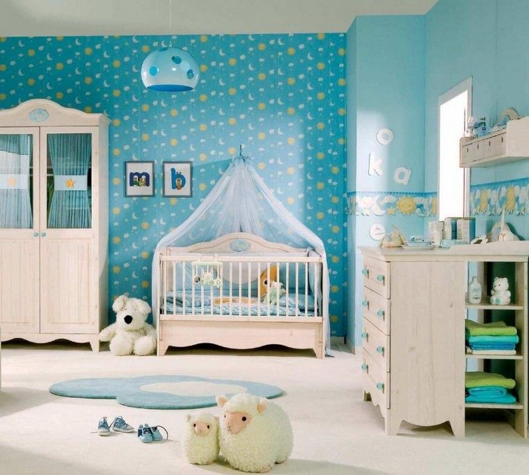 ideja mješovite plave sobe za bebe