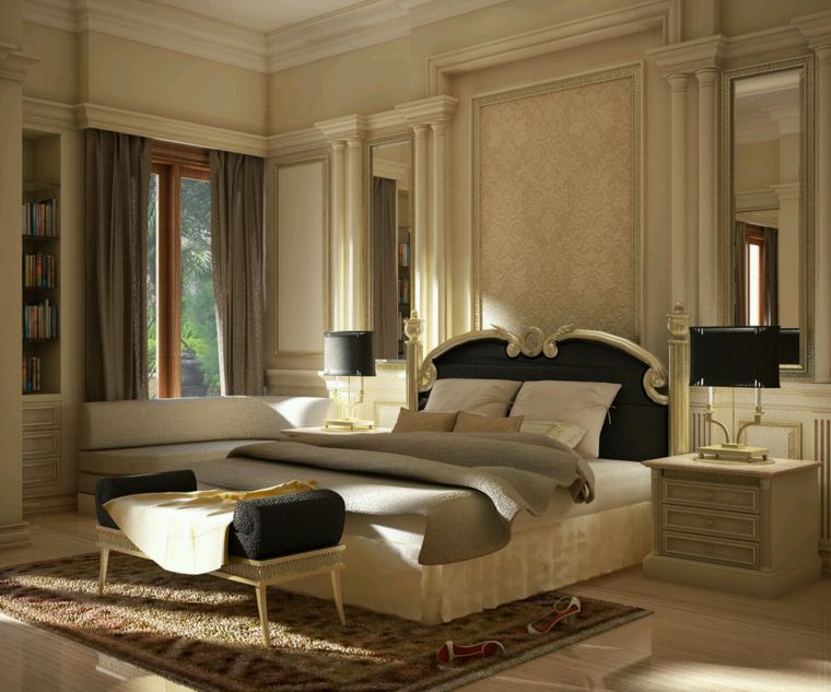 klasszikus stílusú luxus felnőtt hálószoba
