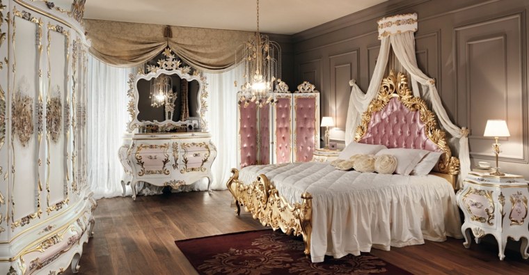 Idea per decorare la camera da letto della casa in stile barocco