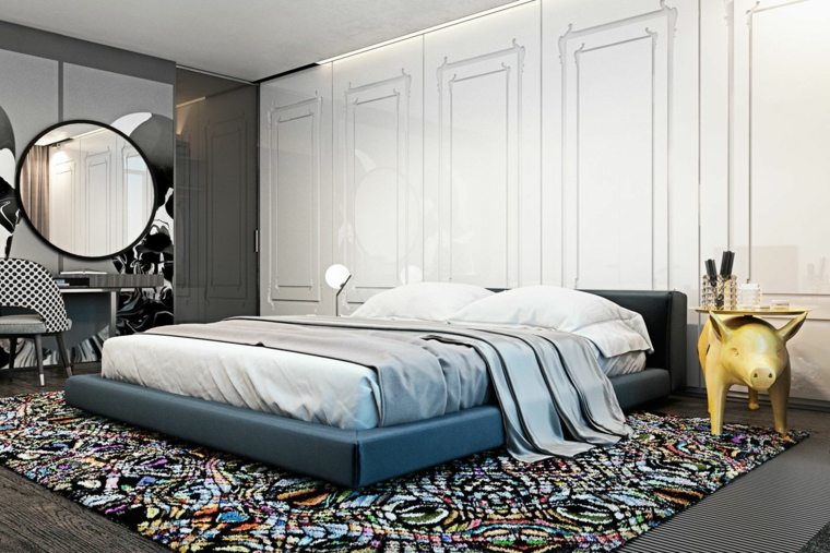 moderno idea camera da letto tappetino cornice dello specchio letto design tavolino da caffè