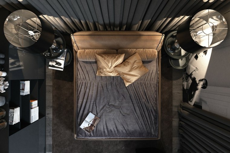 camera da letto moderna interior design cuscini moderni lampada a sospensione