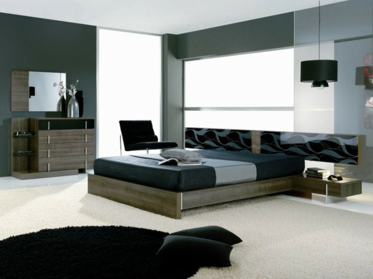 modern hálószoba design fa keret ágy bútorok fa design
