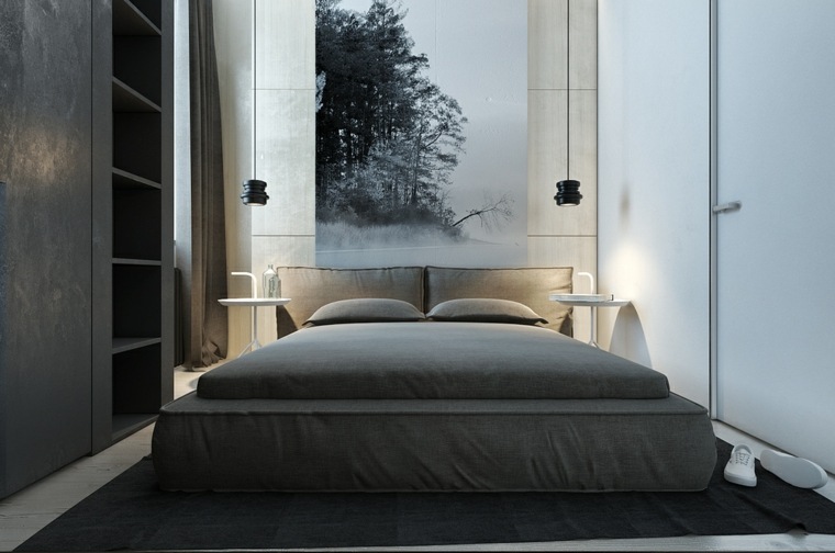 modern design hálószobák ágykeret függő világos tábla fehér