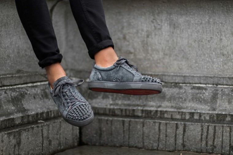 scarpe louboutin da uomo sneakers-grigio