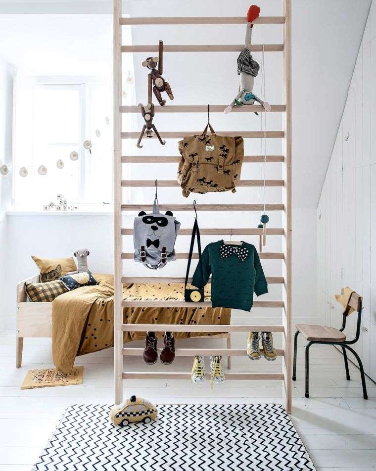 medinės kopėčios-idėja-deko-vaikų kambarys