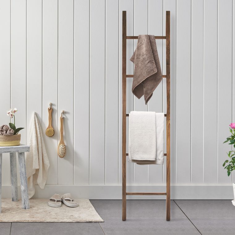 木製バスルームデザインデコはしご