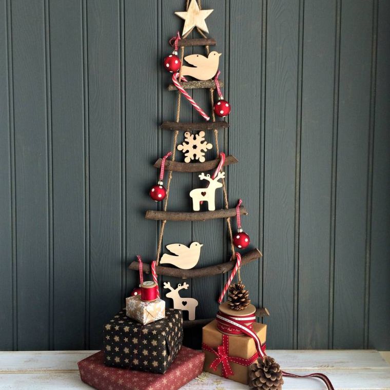 diy-decoration-with-wooden-ladder-christmas-tree