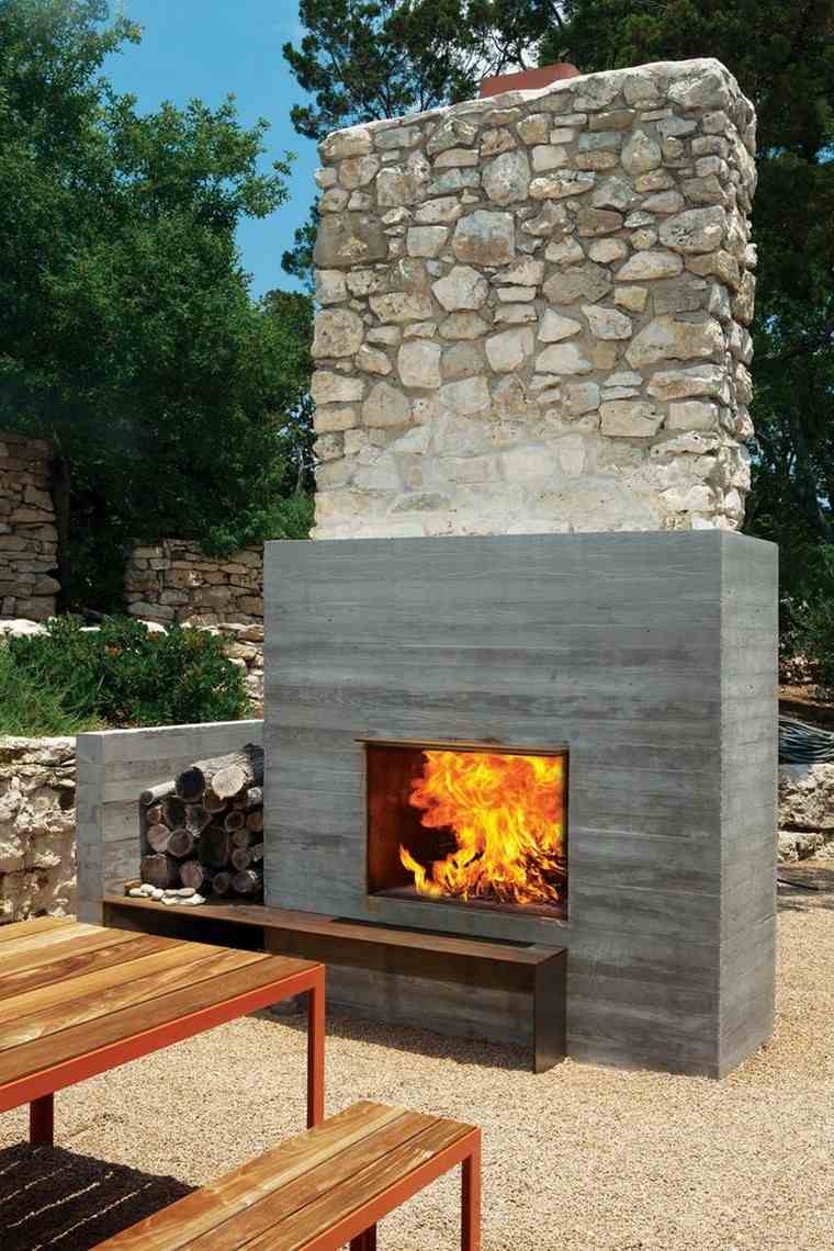 tavolino da caffè in legno per caminetti da esterno