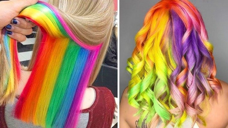Idee di colore dei capelli arcobaleno per le donne originali