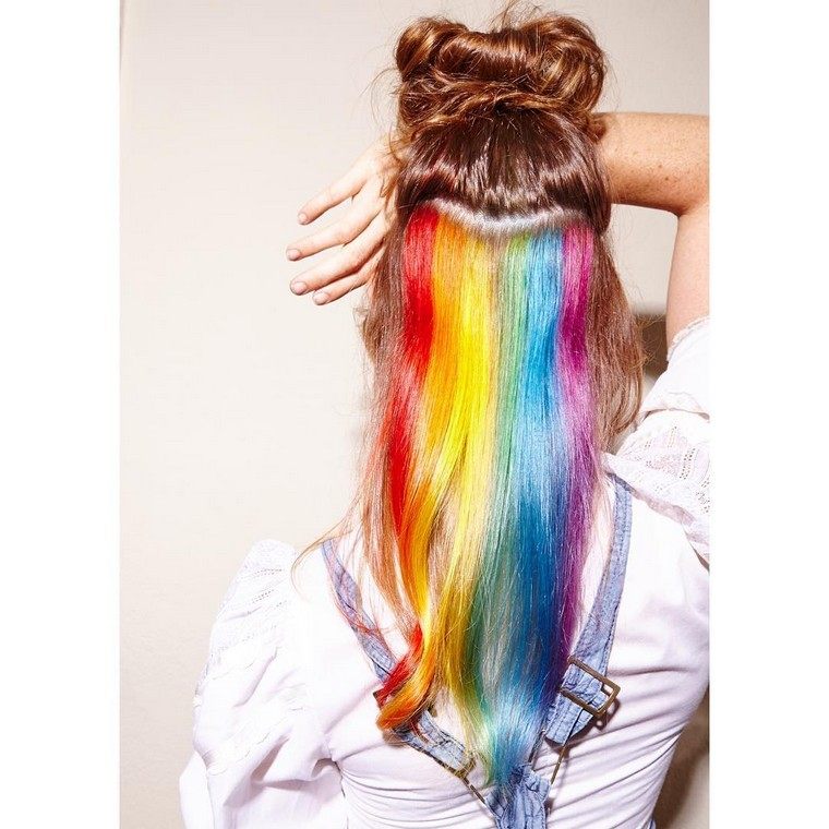 Idea capelli arcobaleno colorazione capelli lunghi