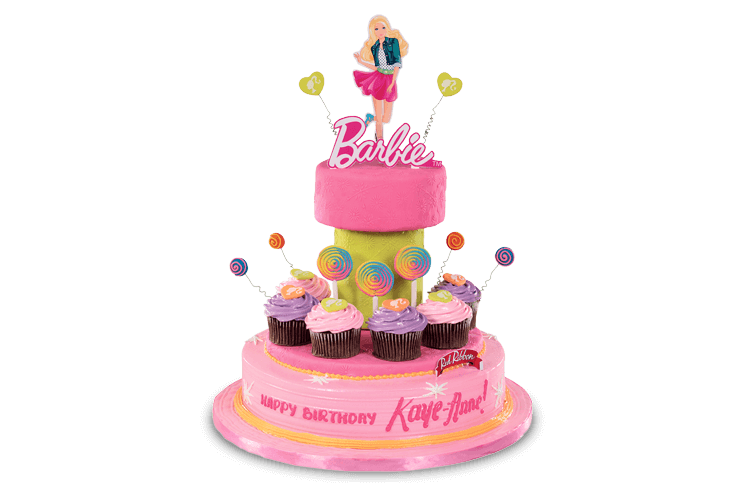 torta-con-barbie-e-cupcakes