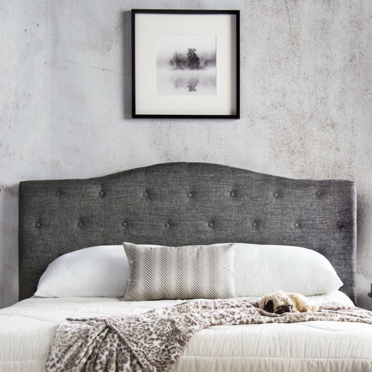 testiera del letto in tessuto grigio mobili per camera da letto
