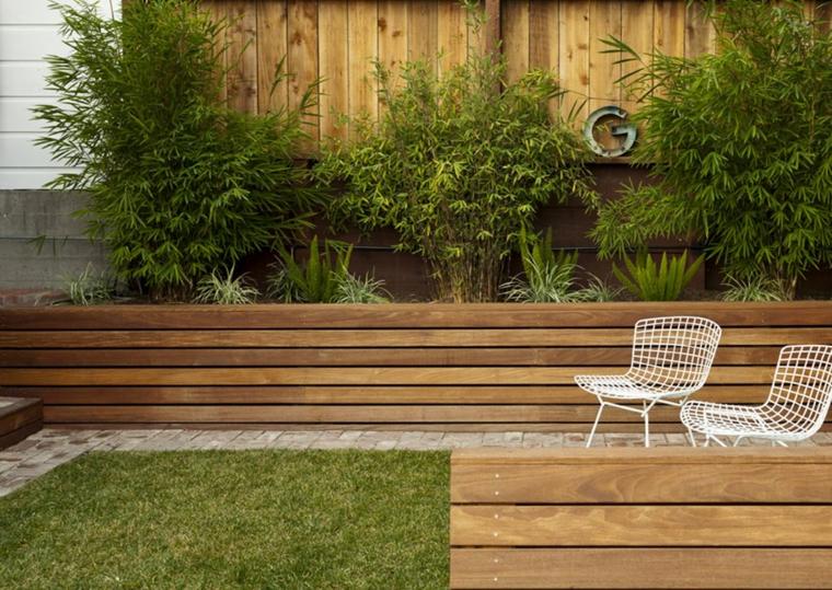 minimalista kerítés és szabadtéri kert