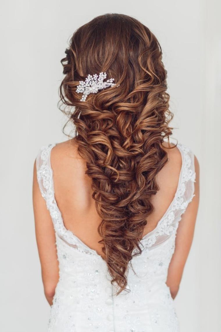 acconciatura da sposa per capelli lunghi